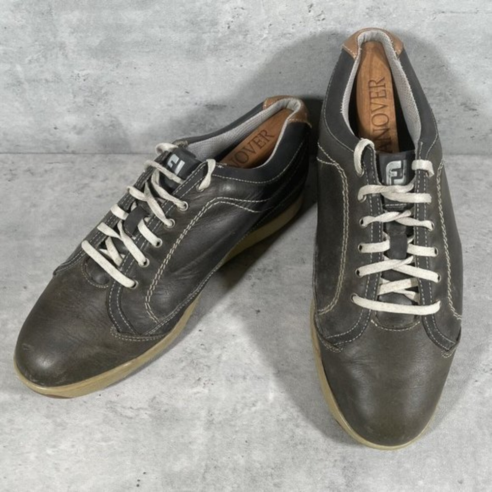FJ Footjoy Contour Men's Size 8.5M Casual Grey Leather Spikeless‎ Golf Shoes